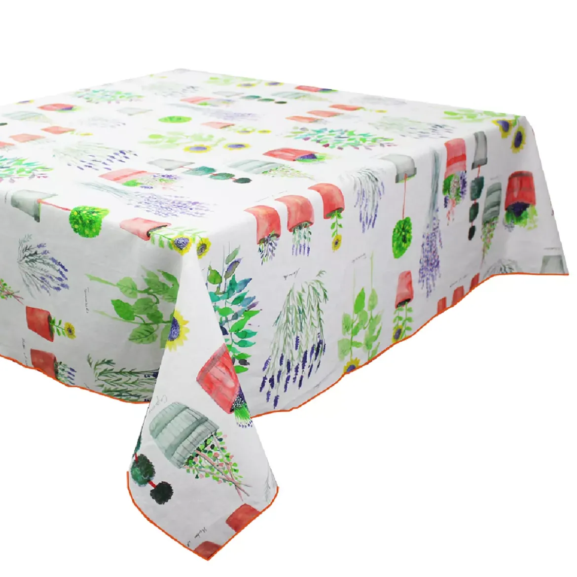 Nappe lin & coton lavé 150 g/m² imprimé multicolore Mille pepinieres floraison