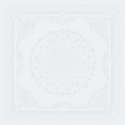 Nappe pur coton antitache motif jacquard blanc Eloise diamant