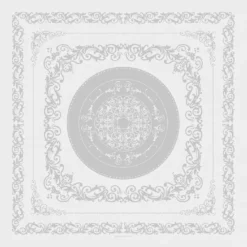 Nappe pur coton antitache motif jacquard blanc Comtesse blanc