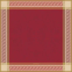 Nappe pur coton antitache motif jacquard rouge Alexandria rubis