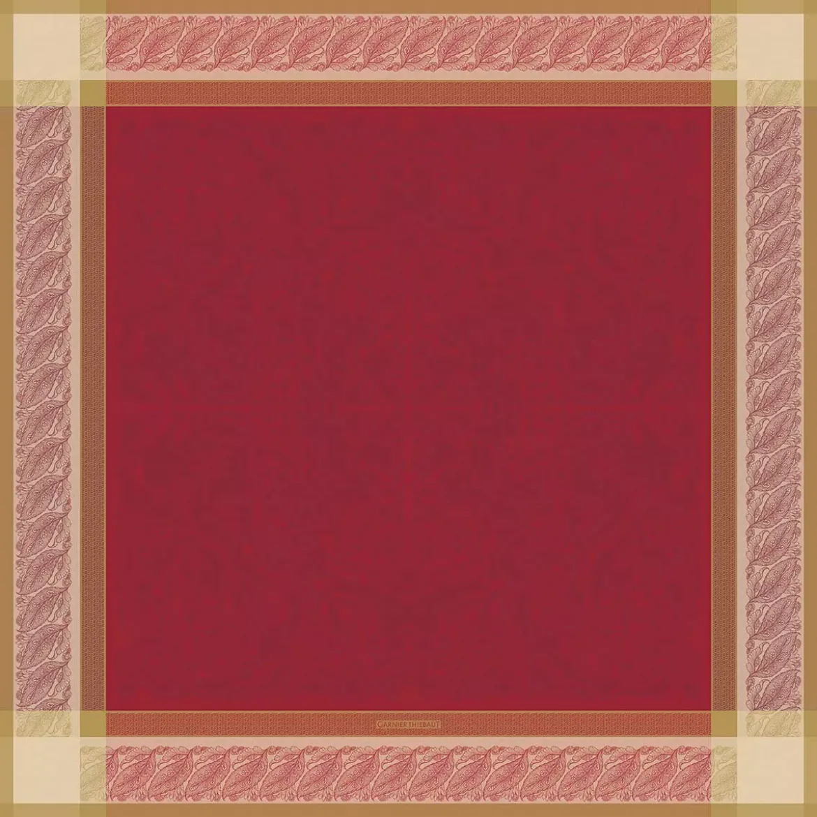 Nappe pur coton antitache motif jacquard rouge Alexandria rubis