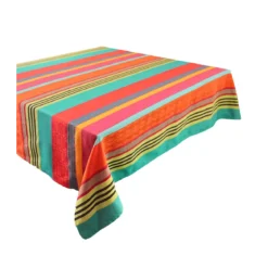 Nappe pur coton enduit motif jacquard multicolore Mille arizona pampa