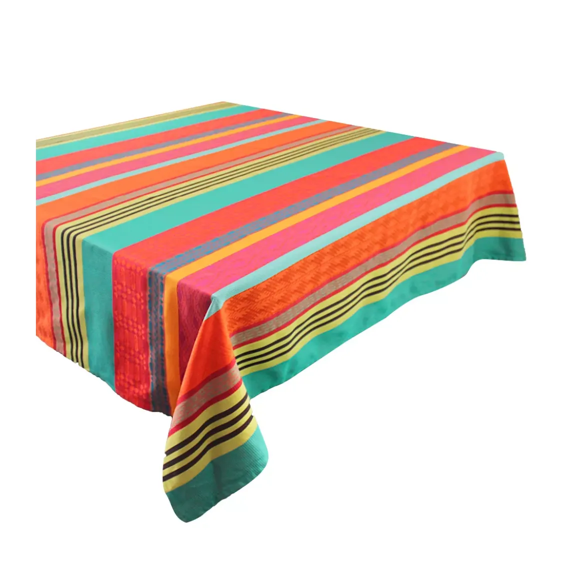 Nappe pur coton enduit motif jacquard multicolore Mille arizona pampa