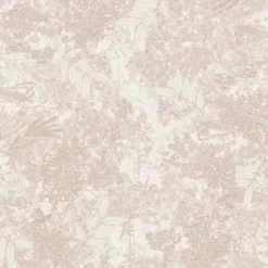 Nappe pur coton 220 g/m² motif jacquard beige Mille esprit jardins chanvre