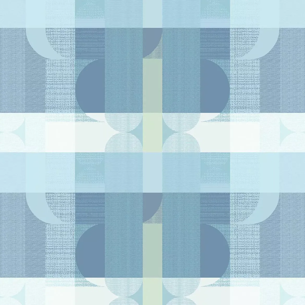 Nappe pur coton 220 g/m² motif jacquard bleu vert Mille textures bleu