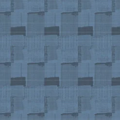 Nappe pur coton lavé motif jacquard bleu Denim indigo