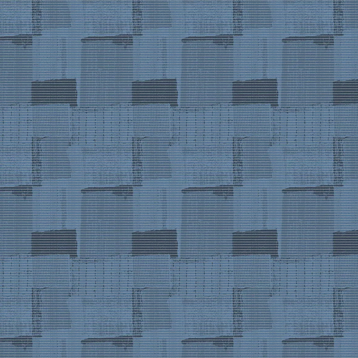 Nappe pur coton lavé motif jacquard bleu Denim indigo