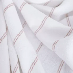 Nappe pur coton lavé motif jacquard blanc orange Rimini terracotta