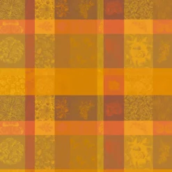 Nappe pur coton motif jacquard orange Mille bois d'automne potiron
