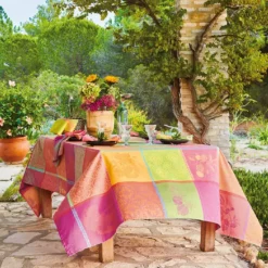 Nappe pur coton motif jacquard multicolore Mille tutti frutti smoothie
