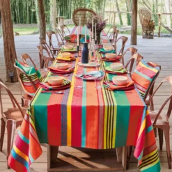 Nappe pur coton motif jacquard multicolore Mille arizona pampa