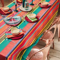 Nappe pur coton motif jacquard multicolore Mille arizona pampa