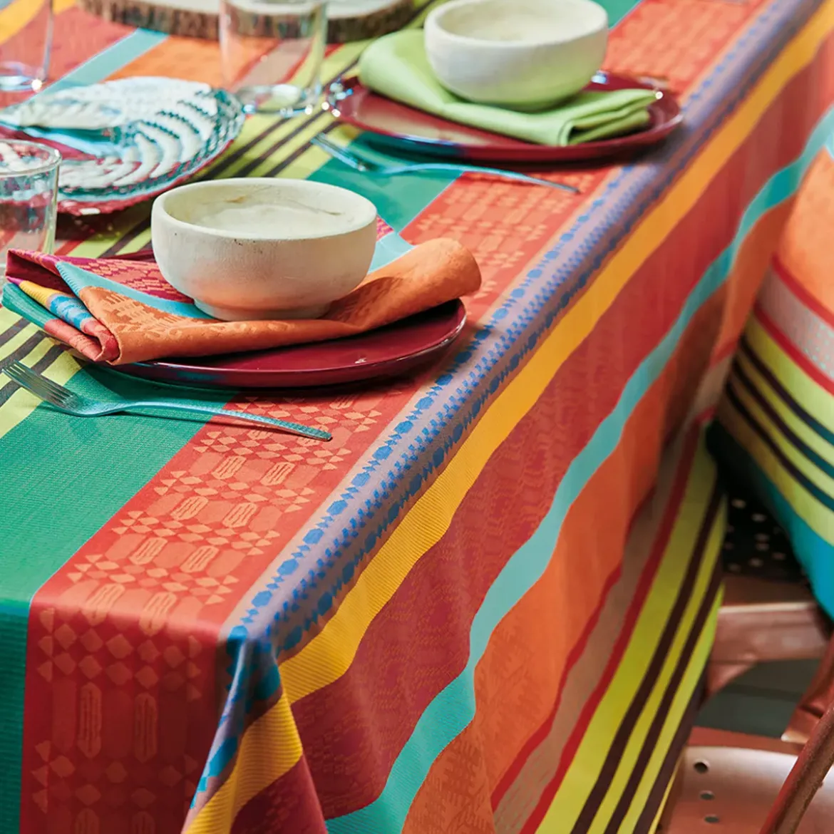 Nappe pur coton motif jacquard multicolore Mille arizona pampa