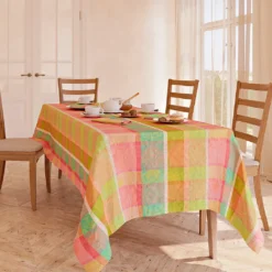 Nappe pur coton motif jacquard multicolore Mille auras printemps