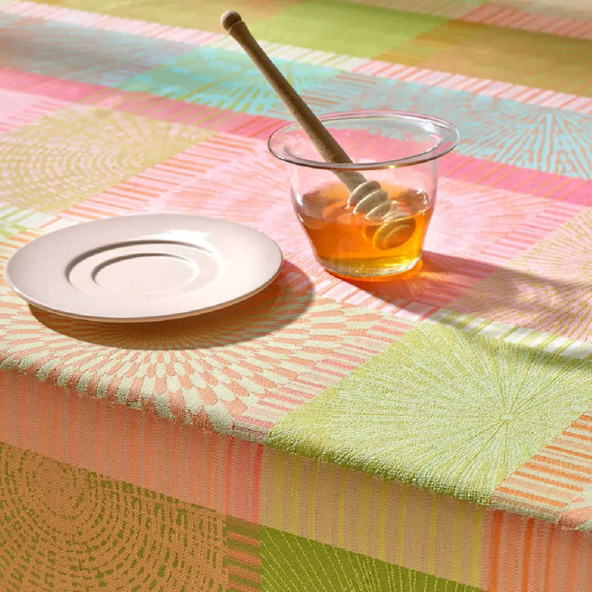 Nappe pur coton motif jacquard multicolore Mille auras printemps