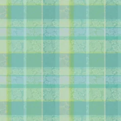 Nappe pur coton motif jacquard vert Mille venusta aqua