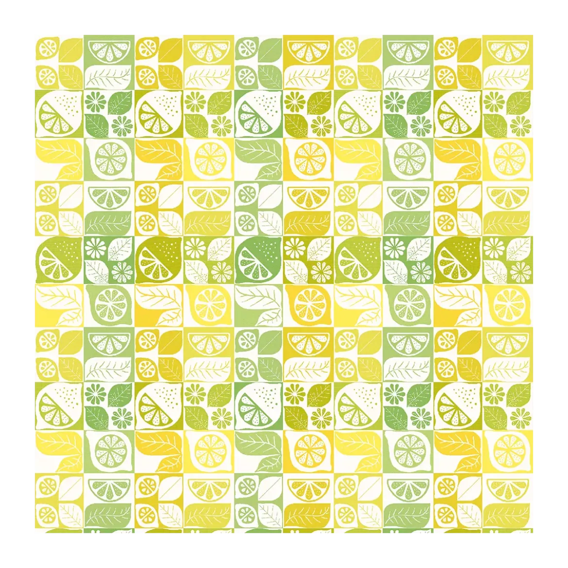 Nappe pur coton motif jacquard jaune Mille citrus fresh