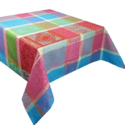 Nappe pur coton motif jacquard multicolore Mille wax cocktail
