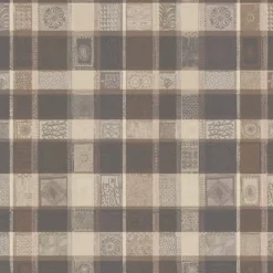 Nappe pur coton motif jacquard gris beige brun Mille wax argile