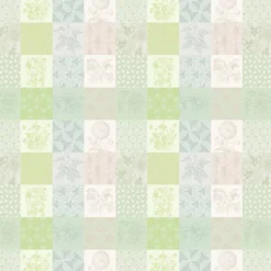 Nappe pur coton motif jacquard beige vert Mille parfums verde