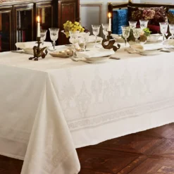 Nappe pur coton motif jacquard ivoire Beauregard ivoire