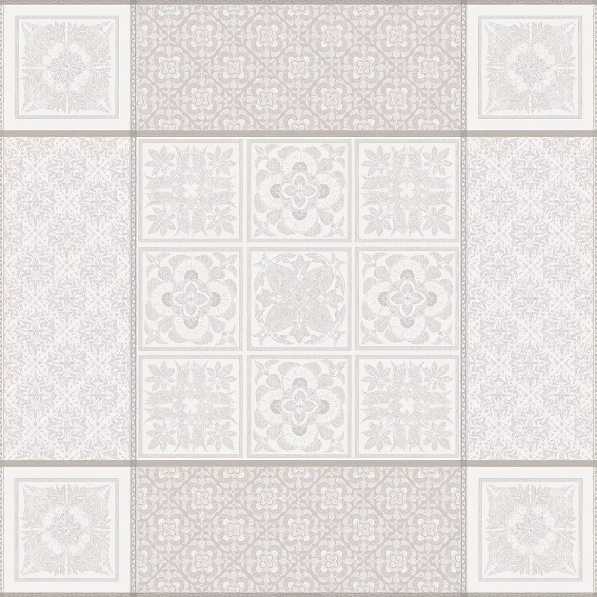 Nappe pur lin antitache motif jacquard beige Harmonie beige