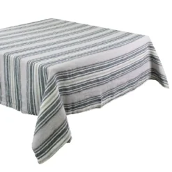 Nappe pur lin lavé 200 g/m² rayé gris Sombrilla gris