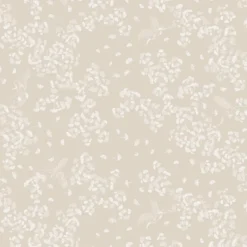 Nappe sur mesure pur coton enduit motif jacquard beige Mille ginkos naturel