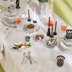 Nappe sur mesure pur coton enduit motif jacquard beige Mille esprit jardins chanvre