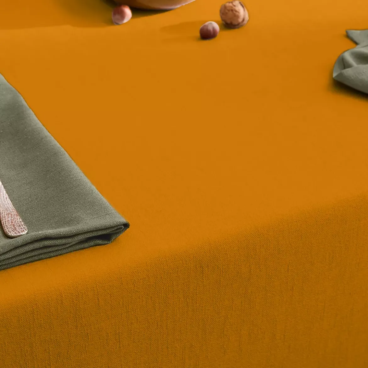 Nappe sur mesure pur coton 155 g/m² motif jacquard beige Bastide ocre