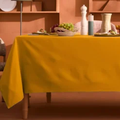 Nappe sur mesure pur coton 155 g/m² motif jacquard beige Bastide ocre