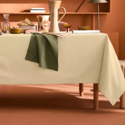 Nappe sur mesure pur coton 155 g/m² motif jacquard or Bastide or pale