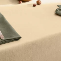 Nappe sur mesure pur coton 155 g/m² motif jacquard or Bastide or pale