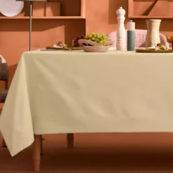 Nappe sur mesure pur coton 155 g/m² motif jacquard or Bastide or pale