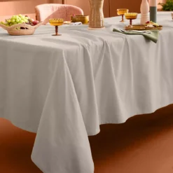 Nappe sur mesure pur coton 155 g/m² motif jacquard beige Bastide lin
