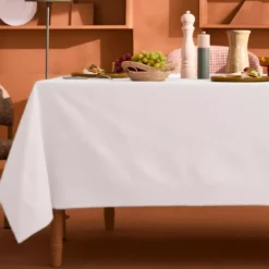 Nappe sur mesure pur coton 155 g/m² motif jacquard blanc Bastide neige