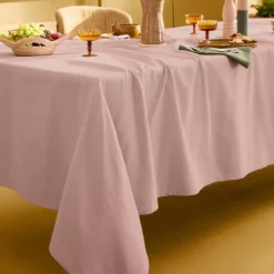 Nappe sur mesure pur coton 155 g/m² motif jacquard rose orange Bastide papaye