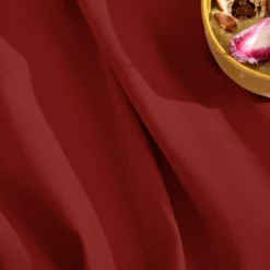 Nappe sur mesure pur coton 155 g/m² motif jacquard rouge Bastide scarlet