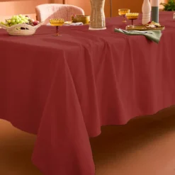 Nappe sur mesure pur coton 155 g/m² motif jacquard rouge Bastide scarlet