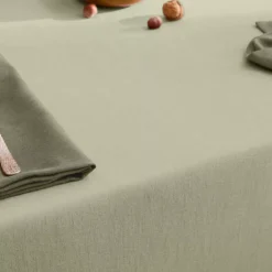 Nappe sur mesure pur coton 155 g/m² motif jacquard vert Bastide verde