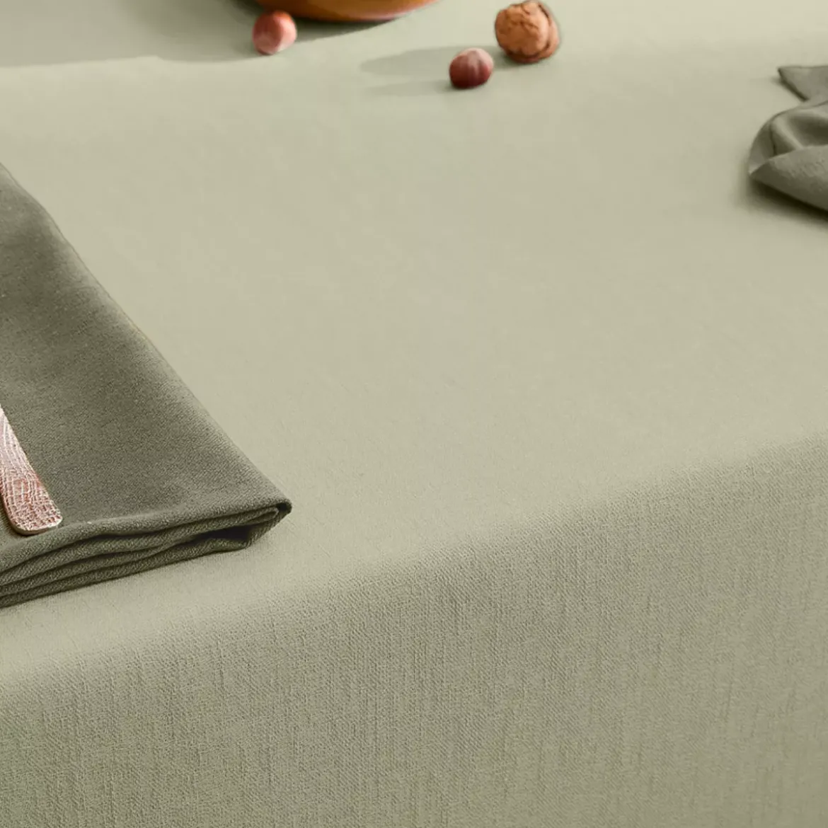 Nappe sur mesure pur coton 155 g/m² motif jacquard vert Bastide verde