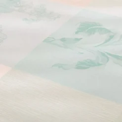 Nappe sur mesure pur coton 220 g/m² motif jacquard bleu beige Mille iris d'eau aqua