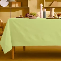 Nappe sur mesure pur coton 155 g/m² motif jacquard vert Bastide absinthe