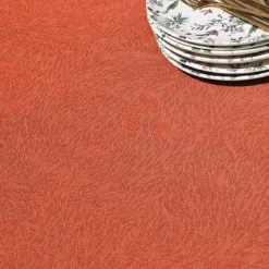 Nappe sur mesure pur coton motif jacquard orange Paradia sienne