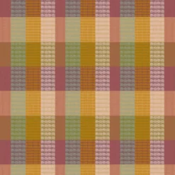 Nappe sur mesure pur coton motif jacquard vert orange Mille halos prunus