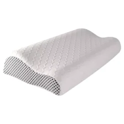 Oreiller fibres synthétiques blanc Memoergo respirant memoire de forme