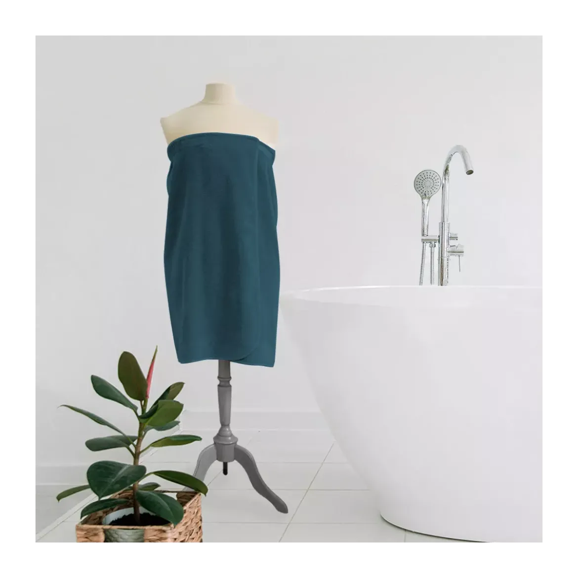Pareo pur coton 420 g/m² uni anthracite Elea crepuscule