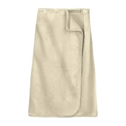 Pareo pur coton 420 g/m² uni beige Elea angora