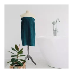 Pareo pur coton 420 g/m² uni bleu Elea canard