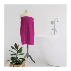 Pareo pur coton 420 g/m² uni rose Elea fuchsia